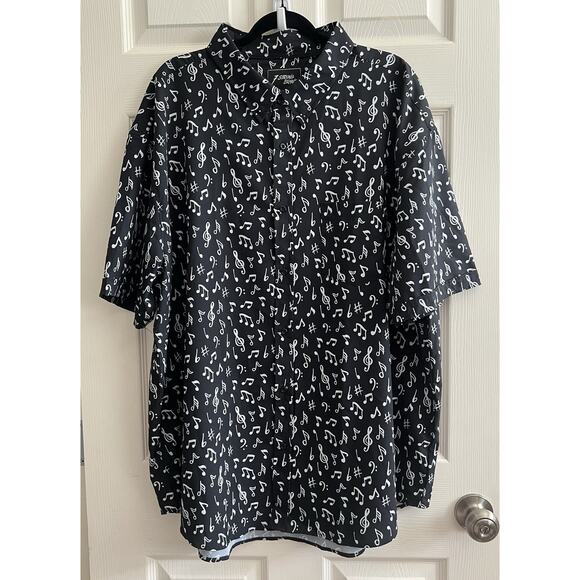 7 STRONG Other - 7 STRONG BRAND Treble Maker Musical Notes Button Down Tiki Shirt